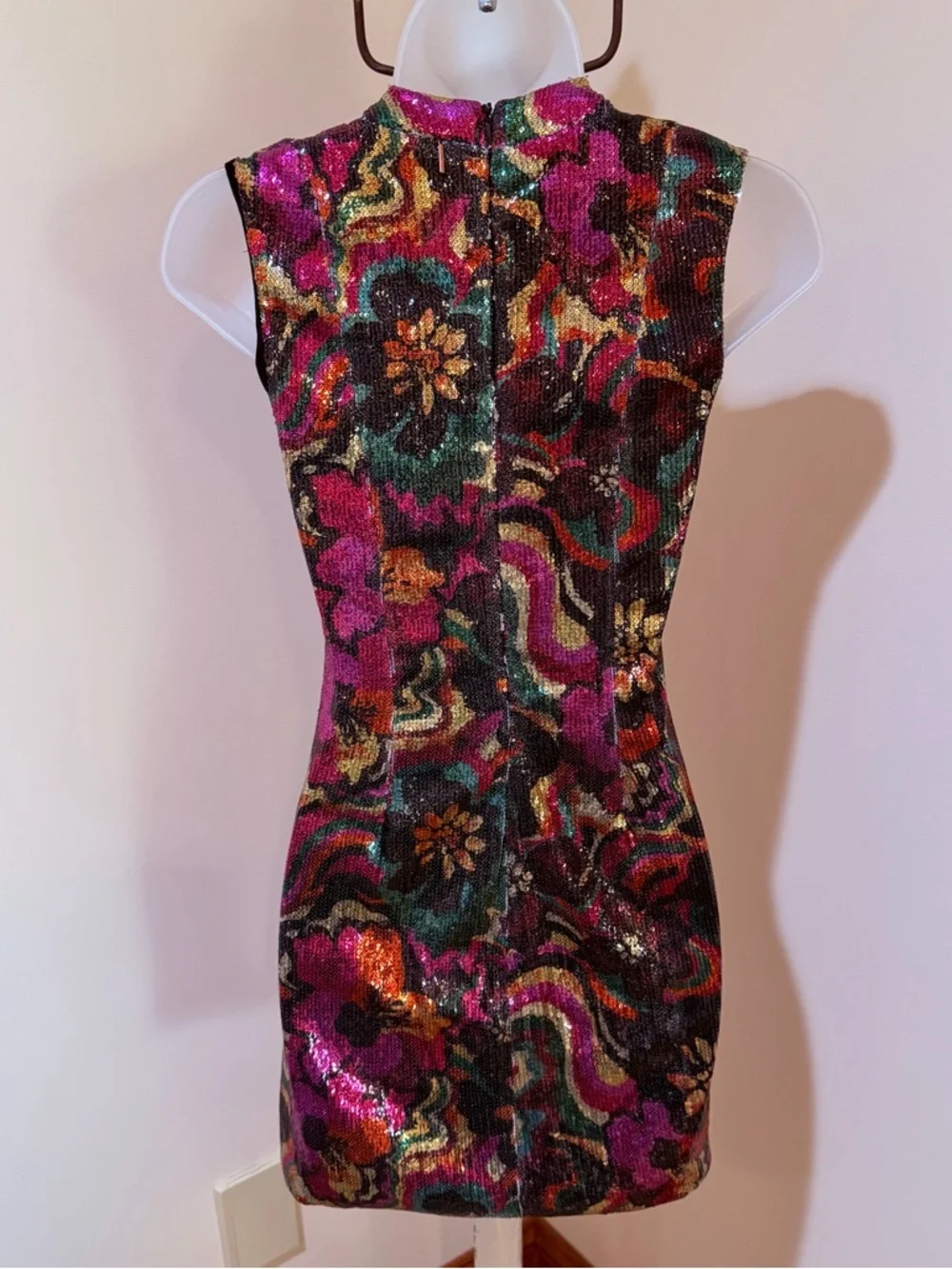 NEW MISA LOS ANGELES NAKIA FLORA GROOVE SEQUIN MINI DRESS SIZE XXS - Picture 11 of 15